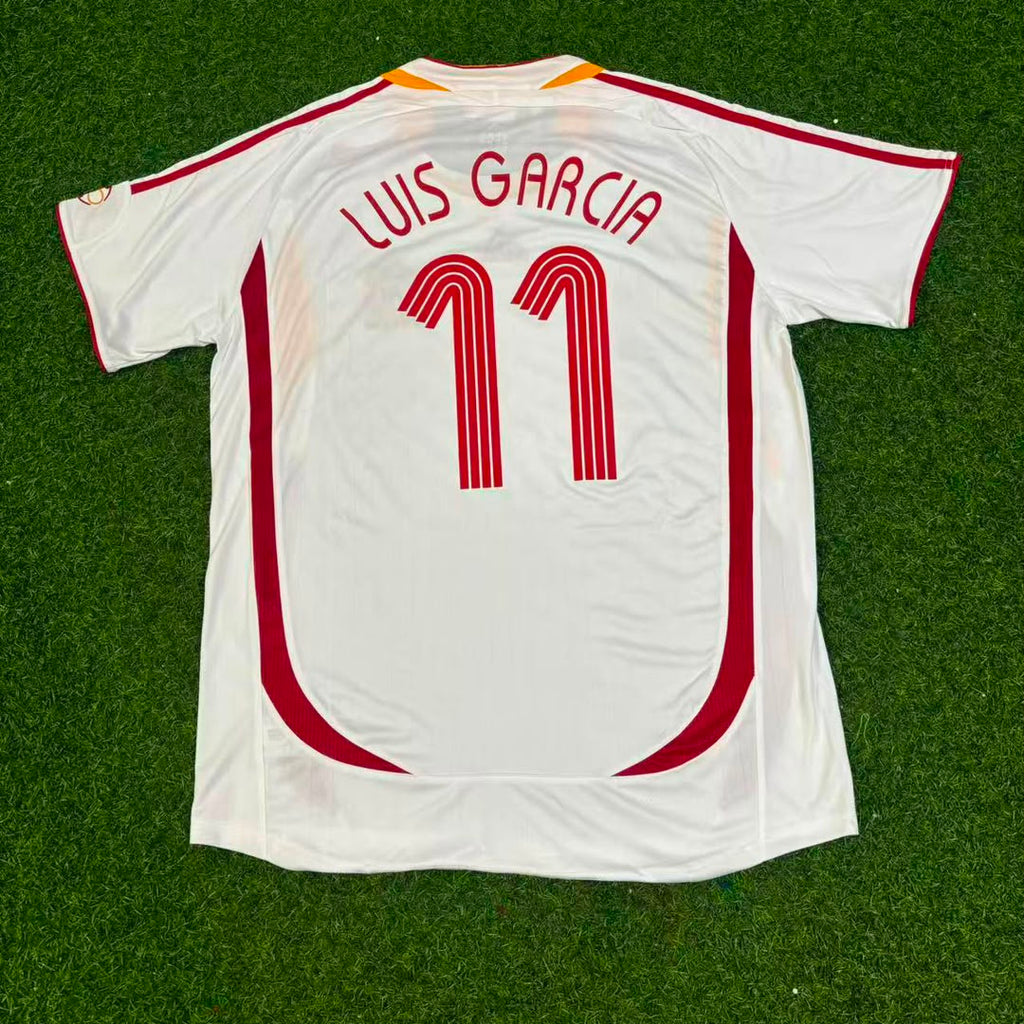 Luis Garcia Spain 2006 World Cup White Retro Jersey – Back View