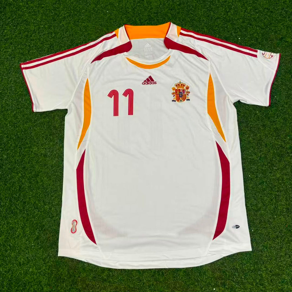 Luis Garcia Spain 2006 World Cup White Retro Jersey – Front View