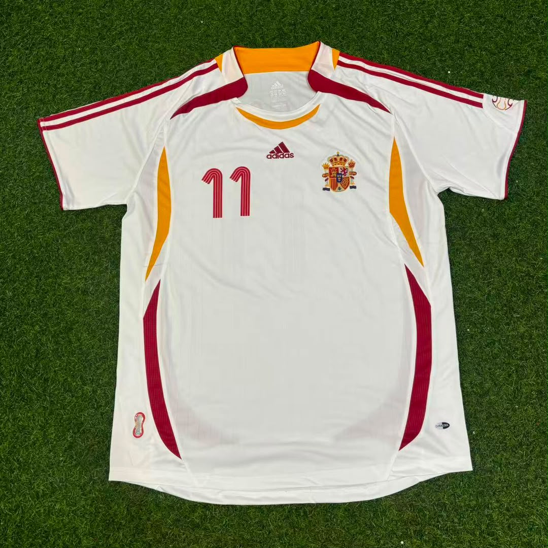 Luis Garcia Spain 2006 World Cup White Retro Jersey – Front View