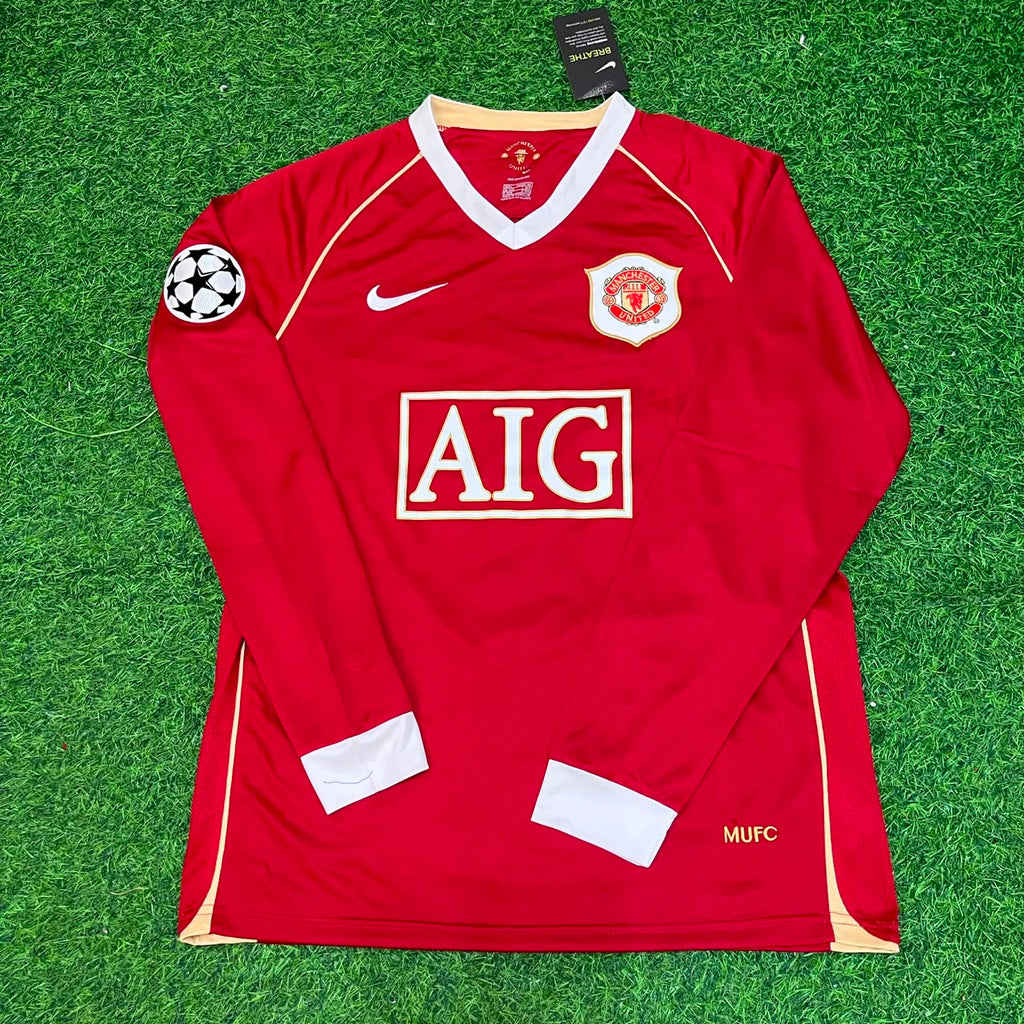 Manchester United 2006 2007 Red Golden Jersey – Luis Nani #17 – Front View