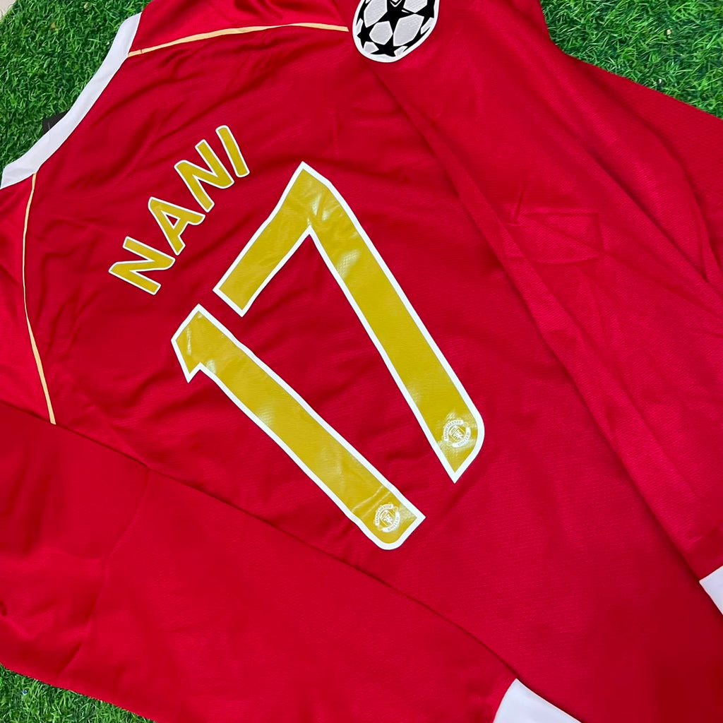 Manchester United 2006 2007 Red Golden Jersey – Luis Nani #17 – Detailed View