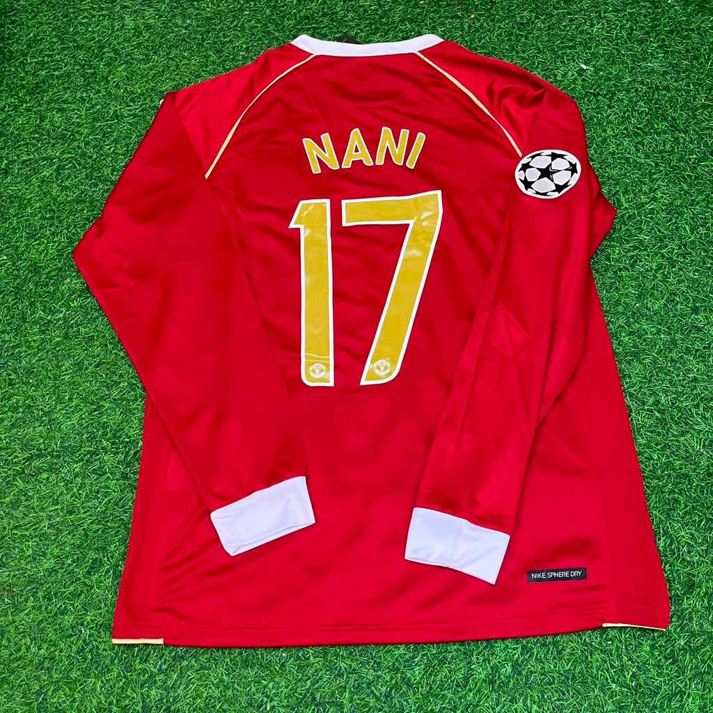 Manchester United 2006 2007 Red Golden Jersey – Luis Nani #17 – Back View