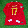 Manchester United 2006 2007 Red Golden Jersey – Luis Nani #17 – Back View