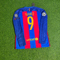 Luis Suárez Barcelona 2016 World Champions Patch Long Sleeve Football Jersey – Back View
