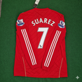 Liverpool 2010 2012 Season Long Sleeves Red Retro Jersey – Luis Suarez – Back View