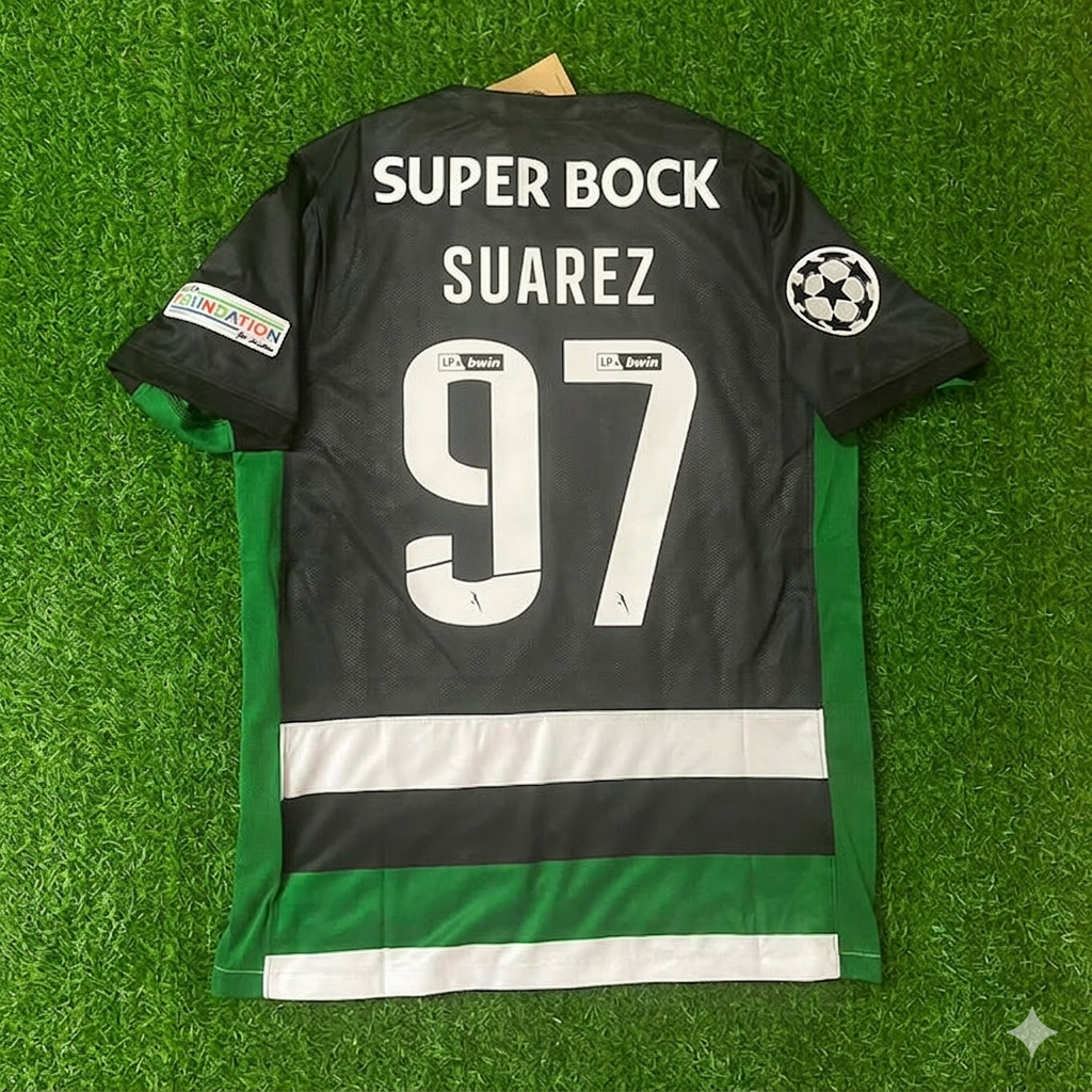 Luis Suárez 97- Sporting Lisbon Home Green Jersey – Back View