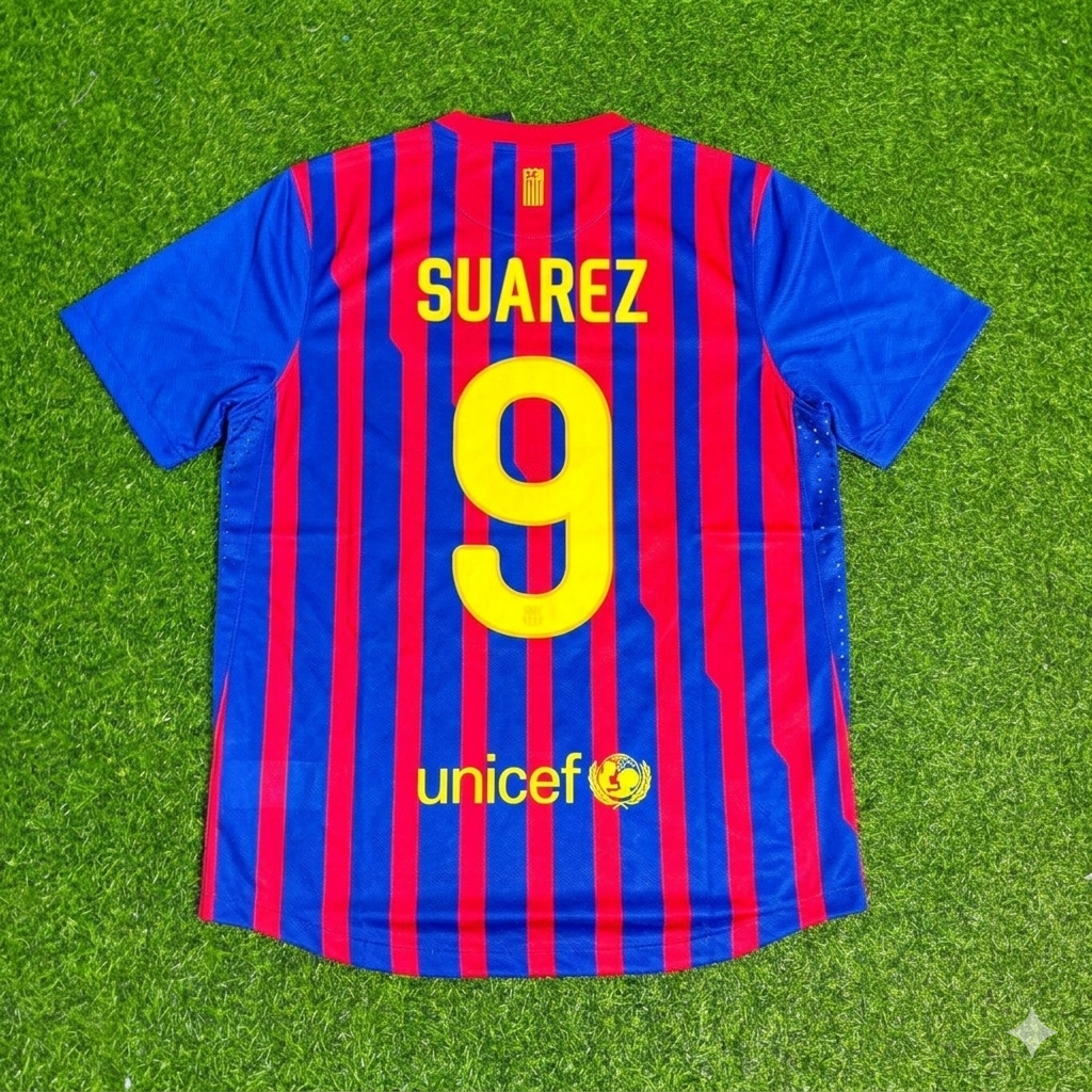 Luis Suarez Barcelona Retro Home Football Jersey – Back View