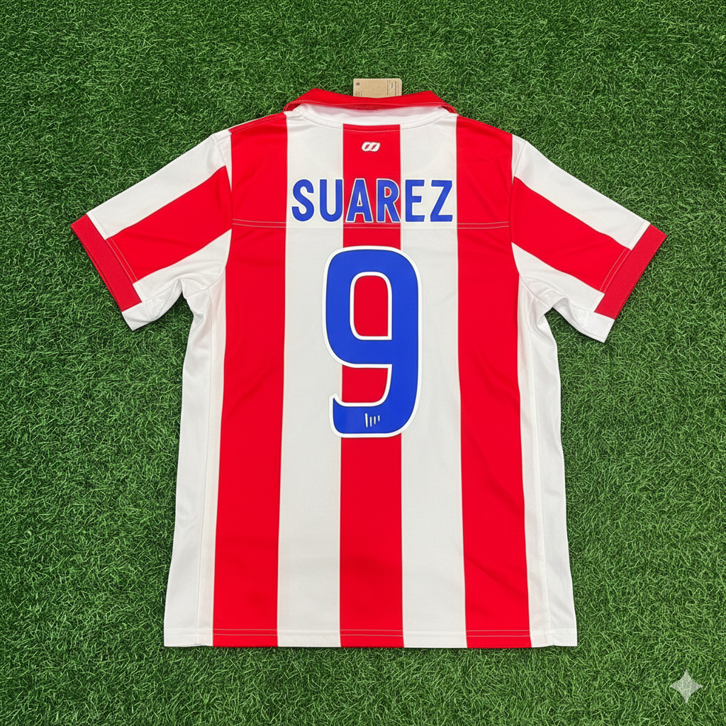 Luis Suarez Atletico de Madrid Retro Football Jersey Shirt – Back View