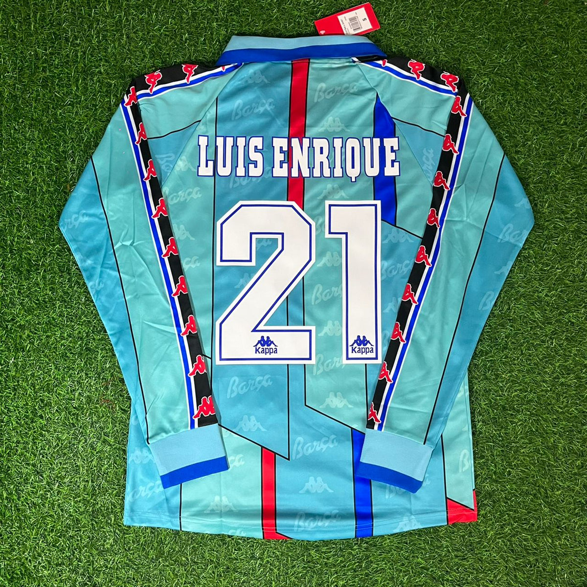 Luis Enrique Barcelona 1996 1997 Retro Football Jersey – Back View