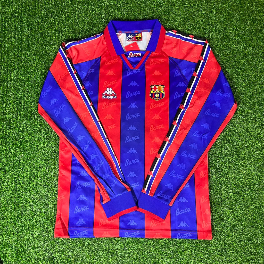 Luis Enrique Barcelona 1996 1997 Retro Burgundy Football Jersey – Front View