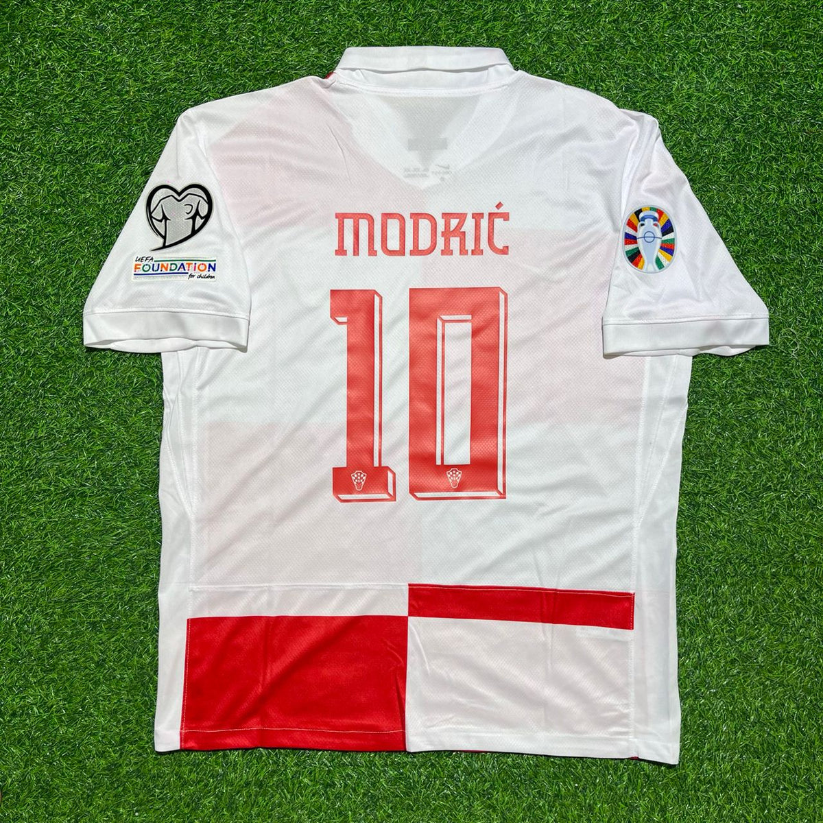 2024 Croatia EURO Luka Modrić #10 Home Retro Football Jersey – Back View
