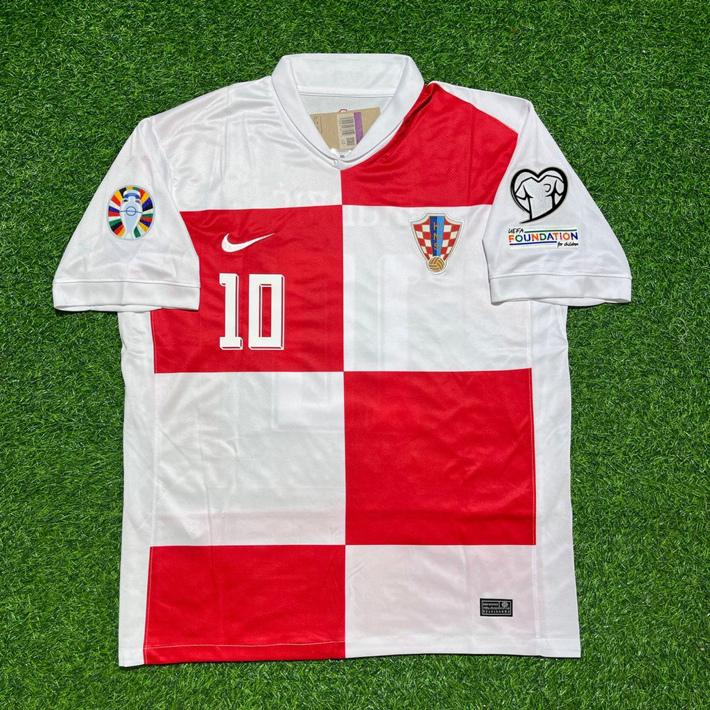2024 Croatia EURO Luka Modrić #10 Home Retro Football Jersey – Front View