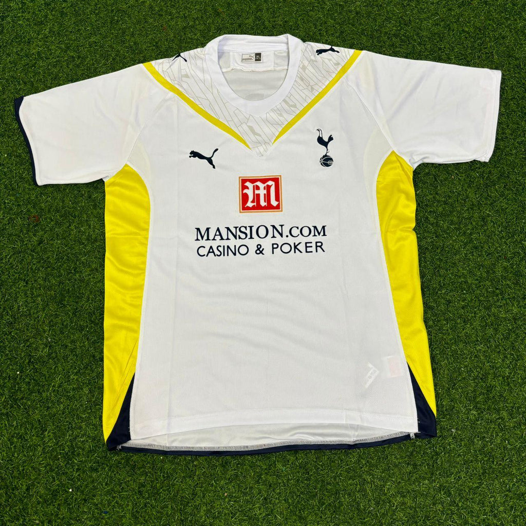 Luka Modrić #14 Tottenham 2009–2010 White Retro Football Jersey – Front View