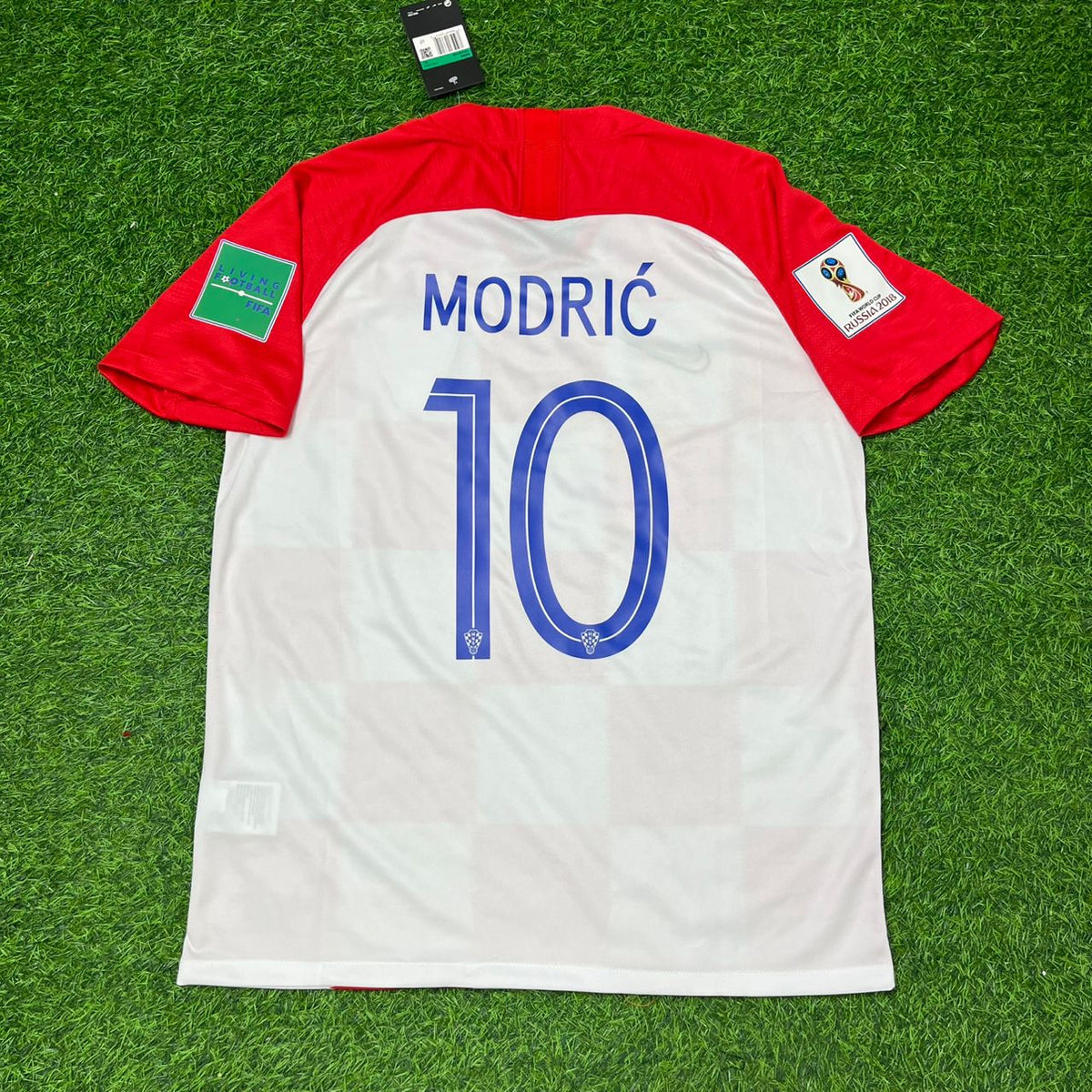 Luka Modrić Croatia 2018 World Cup Final Football Jersey – Back View
