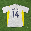 2009 Luka Modrić #14 Tottenham 2010 White Retro Football Jersey – Back View