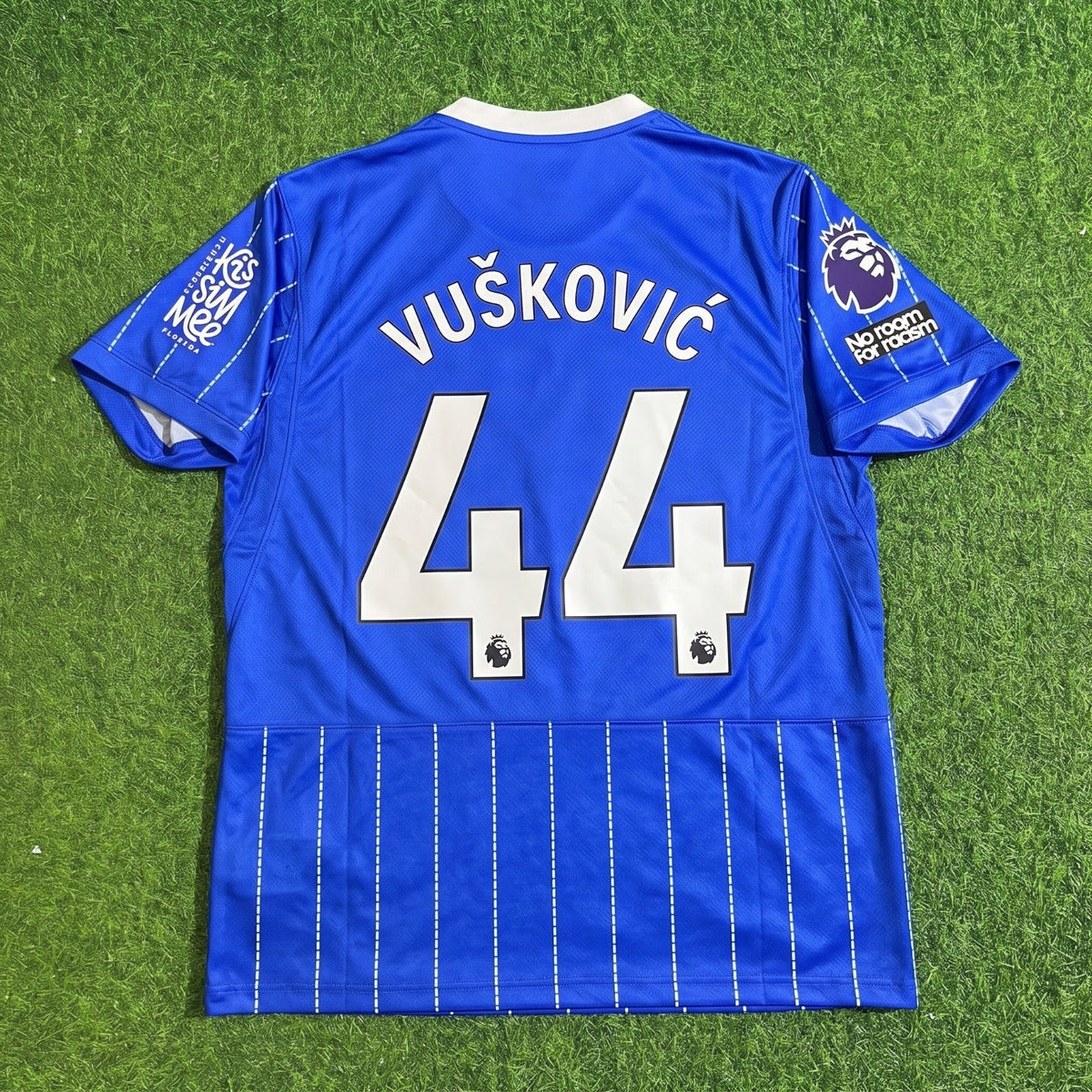 Luka Vušković #44 Brighton 2026/2027 New Season Home Blue Football Jersey – Back View
