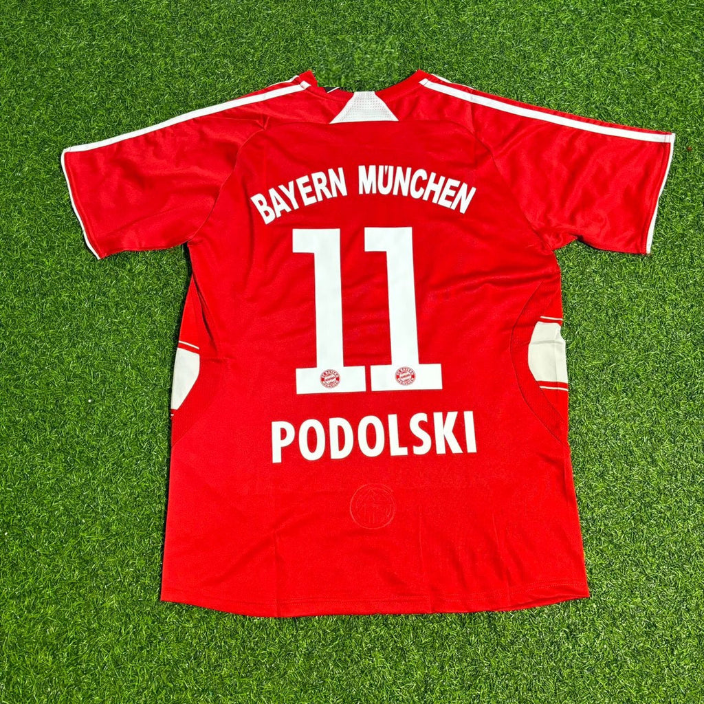 Lukas Podolski Bayern Munich 2007–2009 Retro Football Jersey – Back View