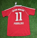 Lukas Podolski Bayern Munich 2006/07 Red Retro Football Jersey – Back View