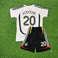 2006 Germany World Cup Lukas Podolski Kids White Retro Football Jersey – Back View
