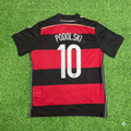 2014 Germany World Cup Lukas Podolski Deutschland Brazil Black Red Retro Football Jersey – Back View