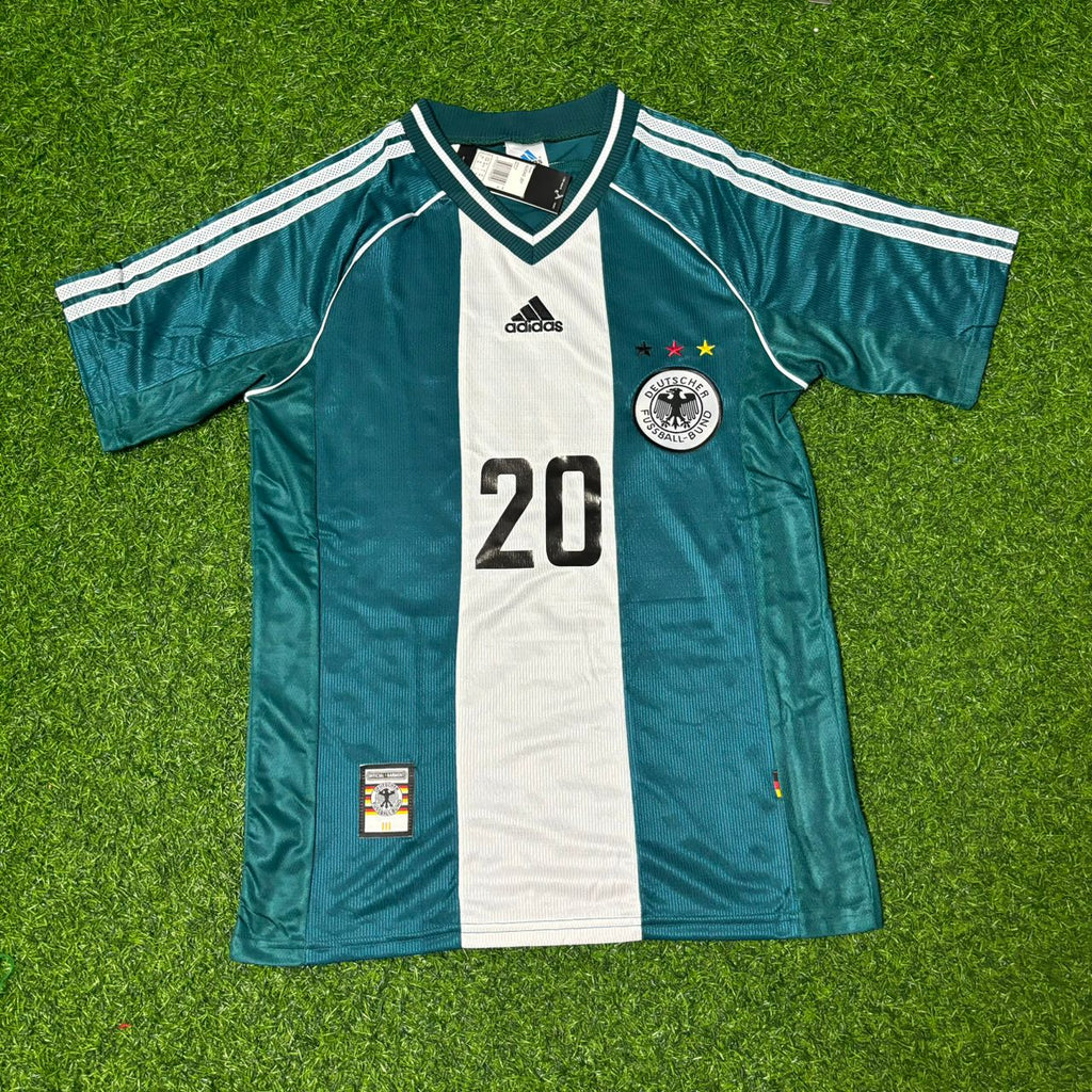 Germany Away Green Retro Football Jersey – Lukas Podolski – Front View