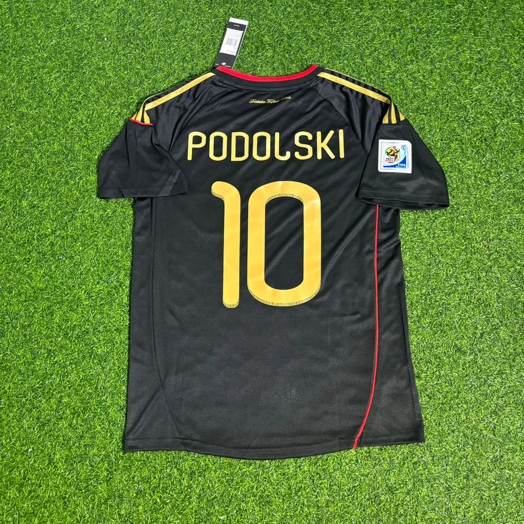Lukas Podolski - Germany Deutschland 2010 World Cup Black Jersey – Back View