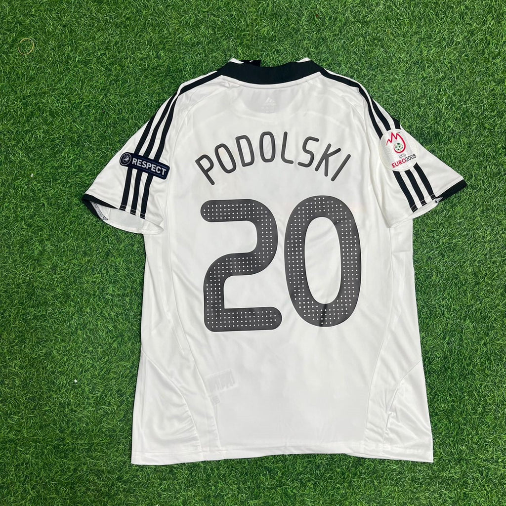 Lukas Podolski Germany EURO 2008 Retro Football Jersey – Back View