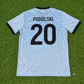 Germany 125th Year Special Clear Blue Retro Football Jersey – Lukas Podolski – Back View