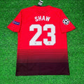 Luka Shaw #23 Manchester United 2018/2019 Season Home Red Retro Football Jersey – Back View