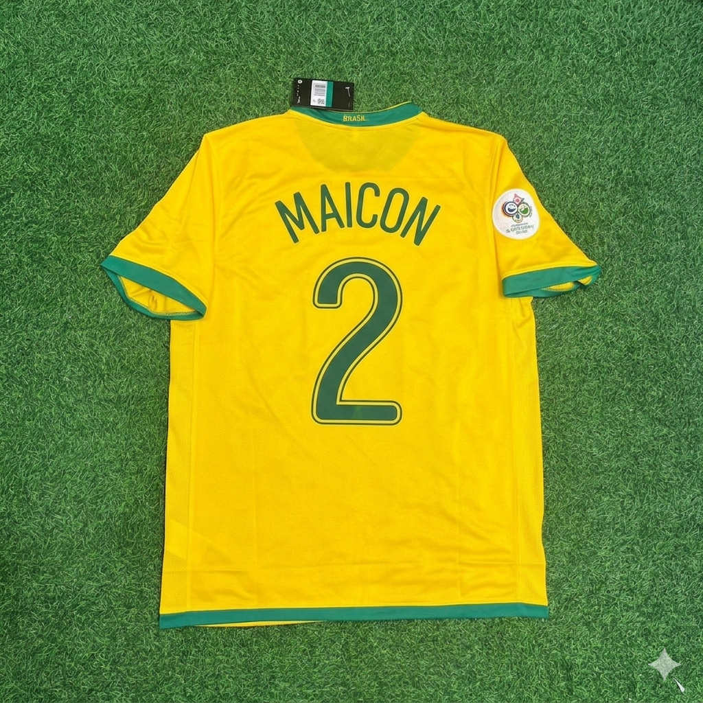 2006 Brazil World Cup Maicon #2 Football Jersey – Back View