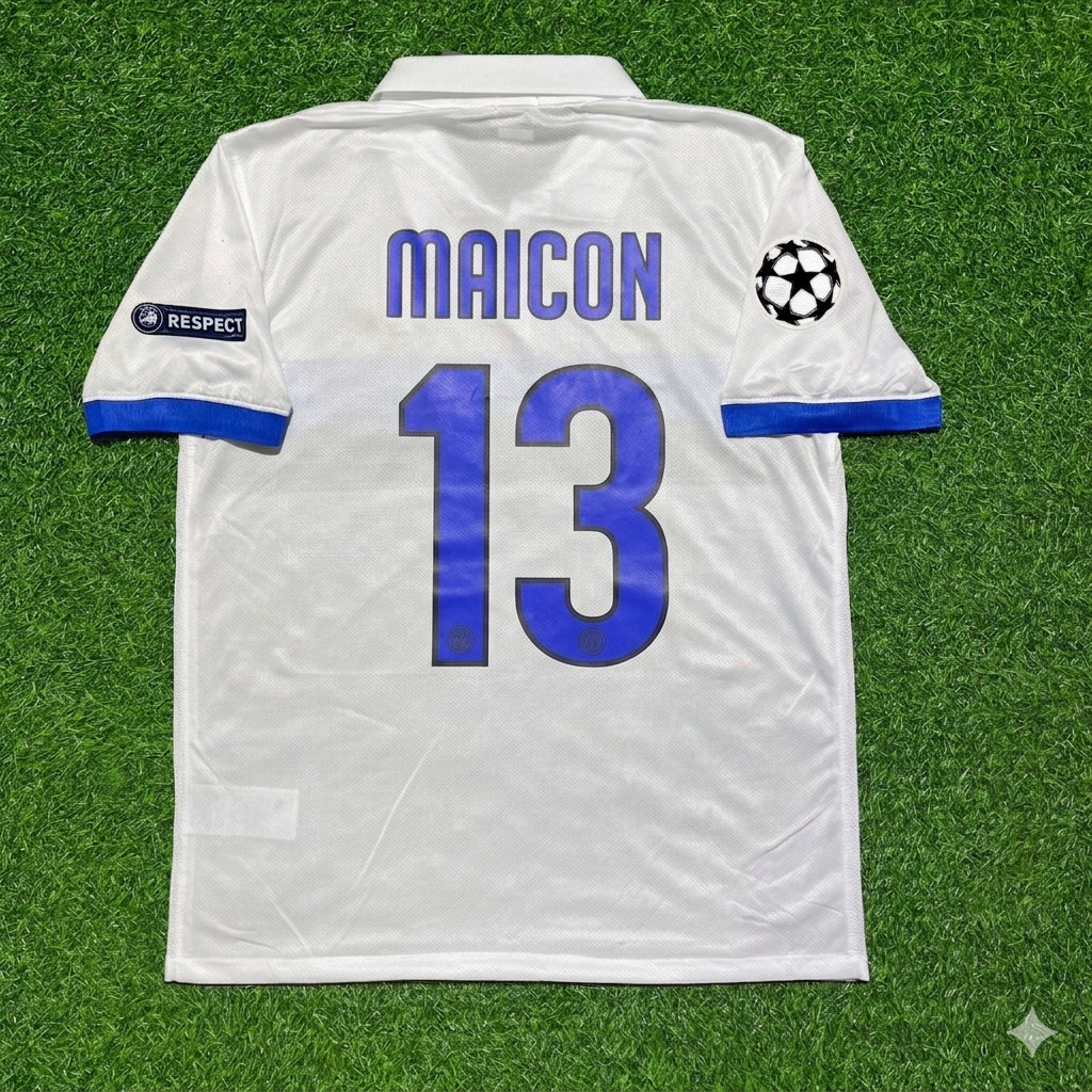 Inter 2009/2010 White Retro Football Jersey – Maicon – Back View