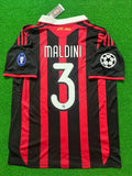 Paolo Maldini #3 - AC Milan 2009 2010 Red Black Kit Jersey – Back View