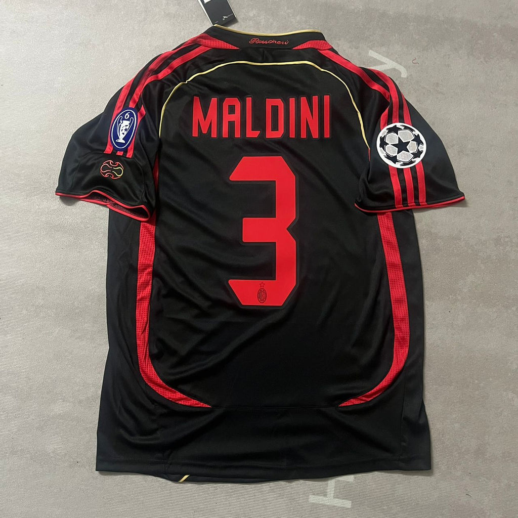 2006 Paolo Maldini 3 AC Milan 2007 Retro Football Jersey – Detailed View