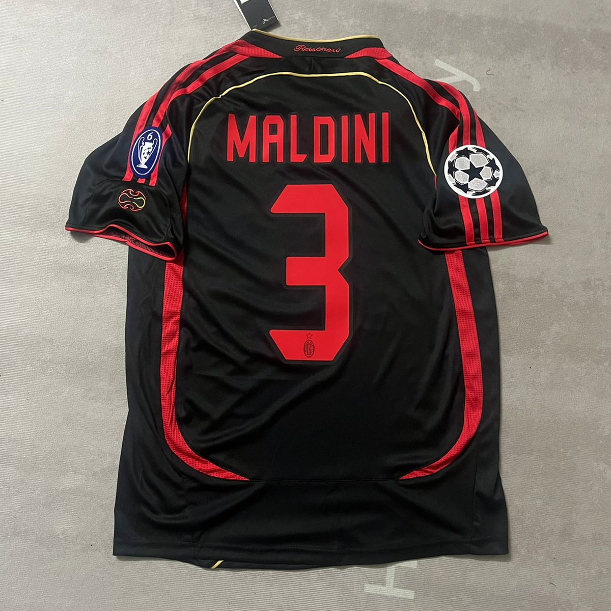 2006 Paolo Maldini 3 AC Milan 2007 Retro Football Jersey – Detailed View