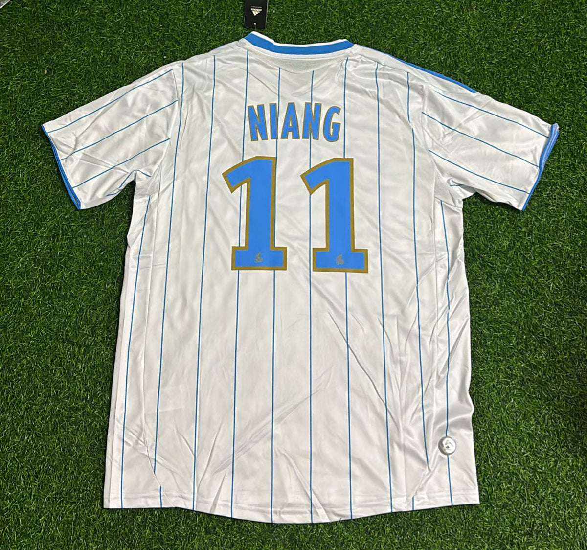 Mamadou Niang 11 – Olympique Marseille 2009/2010 Home Retro Kit Jersey – Back View