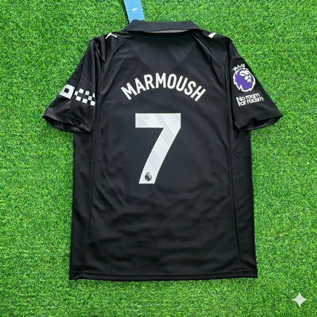 2026 Omar Marmoush Manchester City Black Football Jersey – Back View