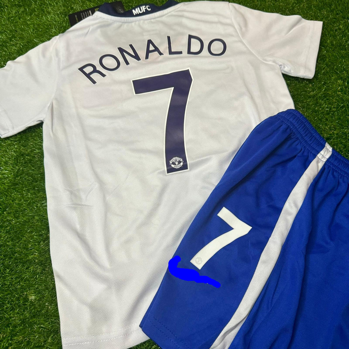2008/09 Cristiano Ronaldo Manchester United Away White Kids Kit Football Jersey for Children – Back View
