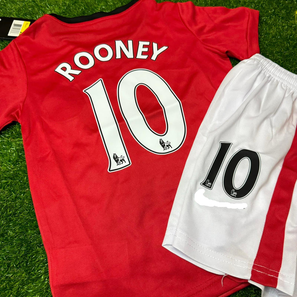 2009/10 Wayne Rooney Manchester United Home Kids Kit Football Jersey for Children – Back View