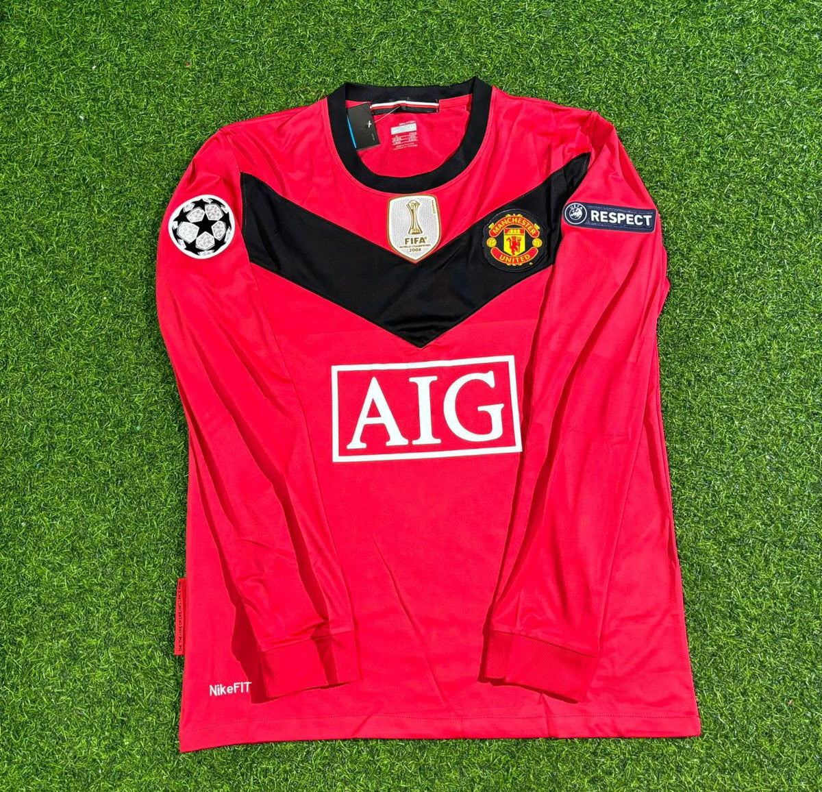 Manchester United Retro Long Sleeve Football Jersey – Back View