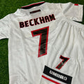 David Beckham Manchester United 1997/98 White Home Kids Kit – Kit Jersey for Children – | KinderTrikot | Enfant – Back View
