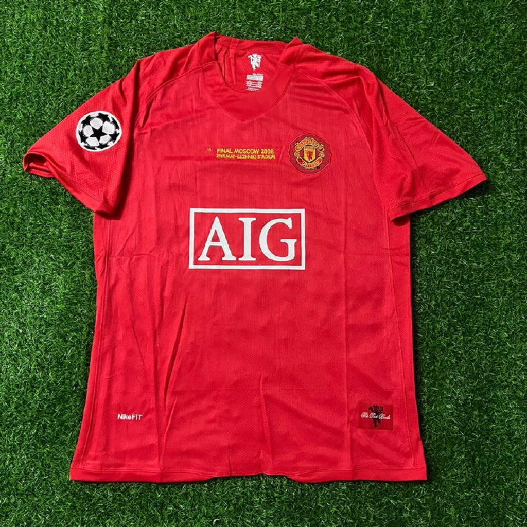 Manchester United Champions League Final Moscow 2008 Retro Red – Back View