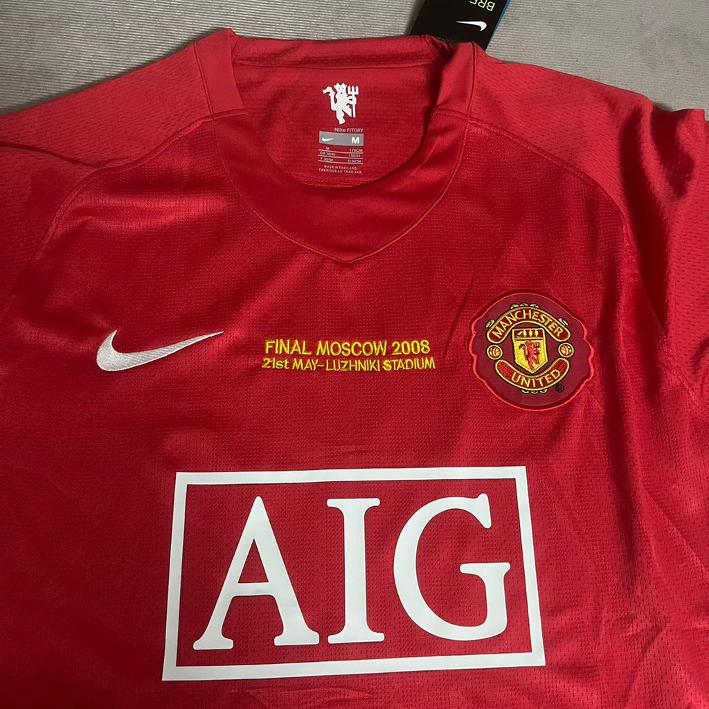 2008 Nemanja Vidic Manchester United Champions League Final Long Sleeve Retro Red Football Shirt – 4