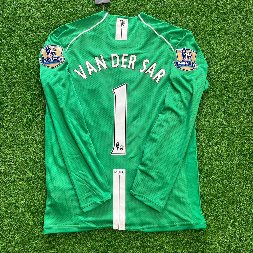 Manchester United Green Retro Long Sleeve Goalkeeper Football Jersey Edwin van der Sar – Back View
