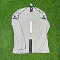 Manchester United Grey Retro Long Sleeve Goalkeeper Football Jersey Edwin van der Sar – Back View