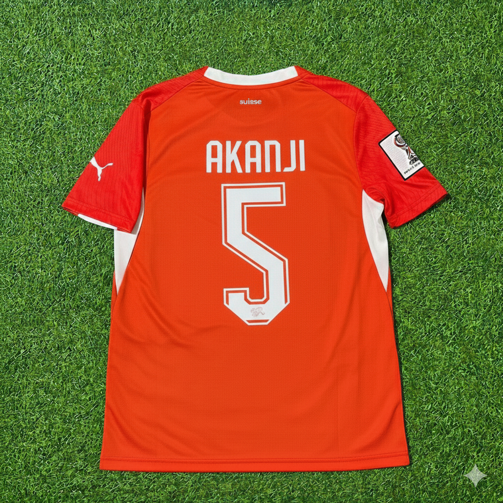 Switzerland 2026 World Cup Kit Jersey – Manuel Akanji 5- – Back View
