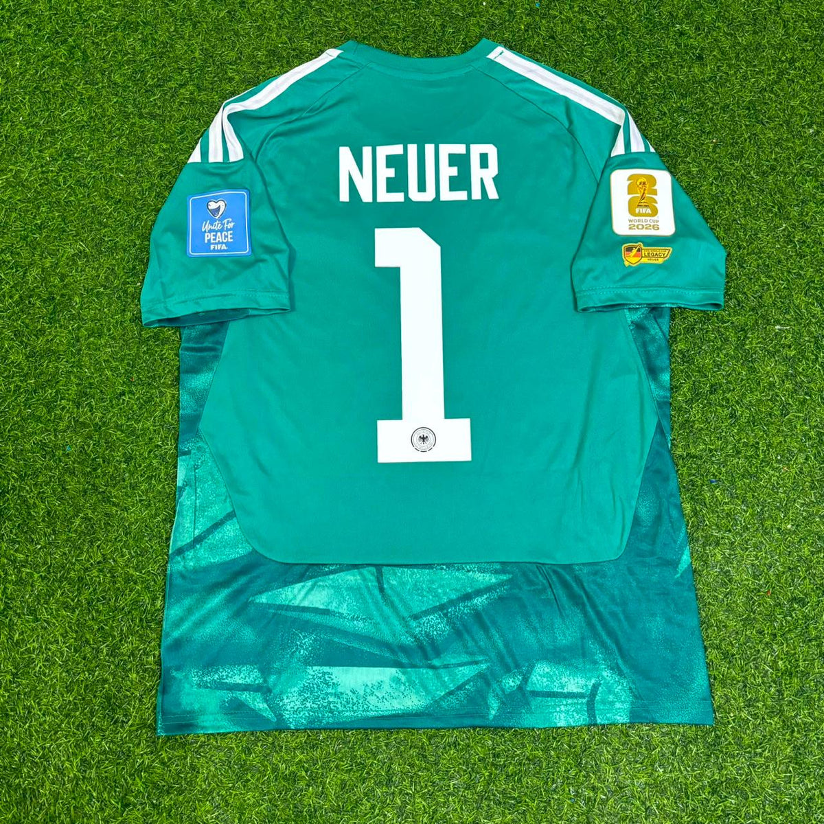 Manuel Neuer Germany 2026 World Cup Goalkeeper Legacy Patch Football Jersey – Back View