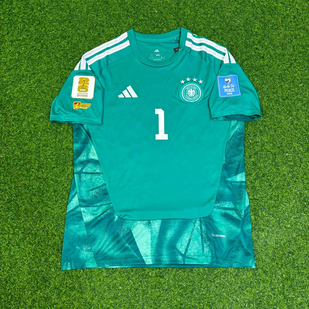 Manuel Neuer Germany 2026 World Cup Goalkeeper Legacy Patch Football Jersey – Front View
