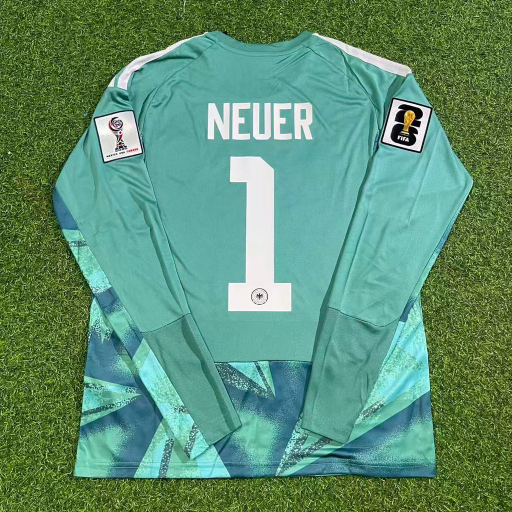 Manuel Neuer Germany 2026 World Cup Goalkeeper Long Sleeve Football Jersey – Back View
