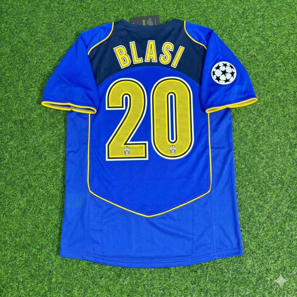 Juventus 2004-2005 Blue Retro Jersey | Kit | | – Manuele Blasi – Back View