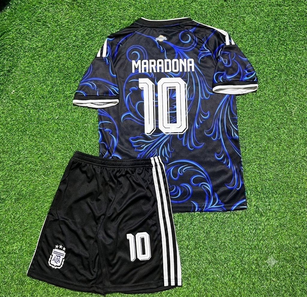Diego Armando Maradona Argentina Retro Kids Football Jersey – Back View